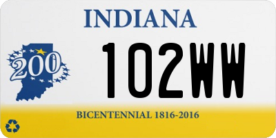 IN license plate 102WW