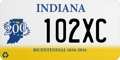 IN license plate 102XC