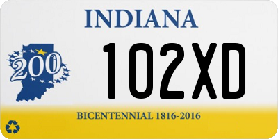 IN license plate 102XD