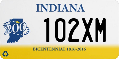 IN license plate 102XM
