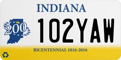 IN license plate 102YAW