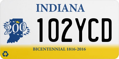 IN license plate 102YCD