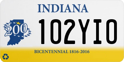 IN license plate 102YIO