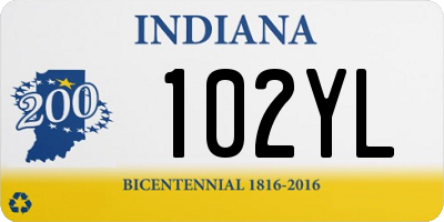 IN license plate 102YL