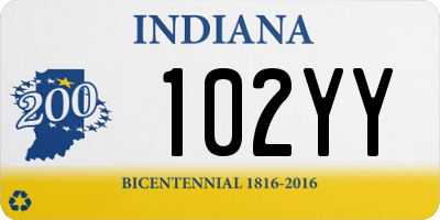 IN license plate 102YY