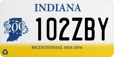 IN license plate 102ZBY