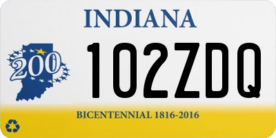 IN license plate 102ZDQ