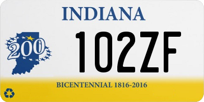 IN license plate 102ZF