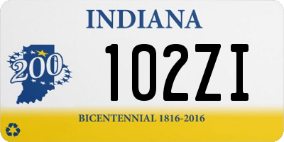 IN license plate 102ZI