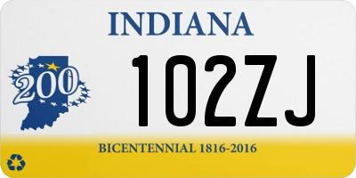 IN license plate 102ZJ