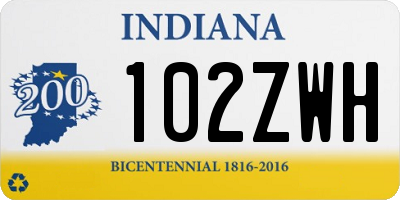 IN license plate 102ZWH