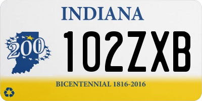 IN license plate 102ZXB