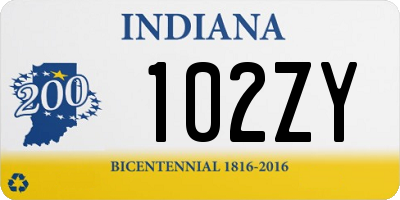 IN license plate 102ZY