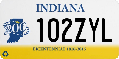 IN license plate 102ZYL