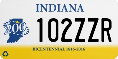 IN license plate 102ZZR