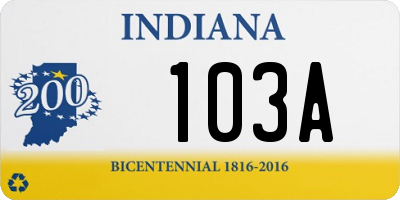 IN license plate 103A