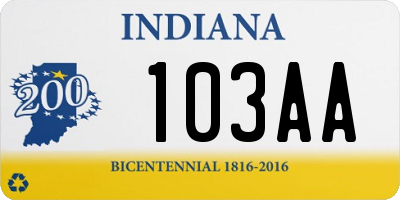 IN license plate 103AA