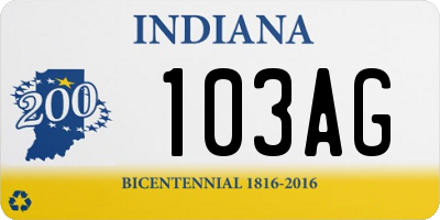 IN license plate 103AG