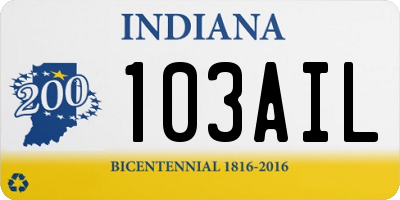 IN license plate 103AIL