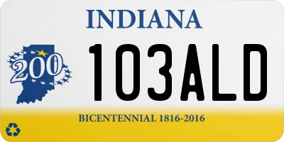IN license plate 103ALD