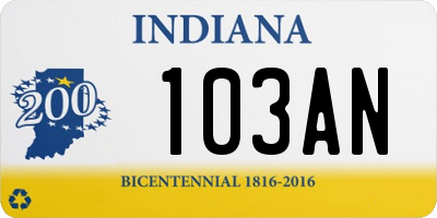 IN license plate 103AN
