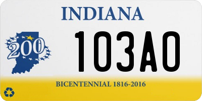 IN license plate 103AO