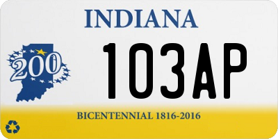IN license plate 103AP