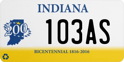 IN license plate 103AS