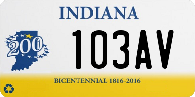 IN license plate 103AV