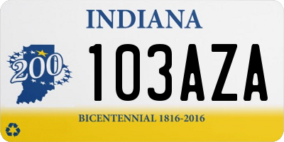 IN license plate 103AZA