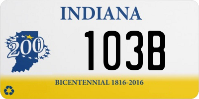 IN license plate 103B