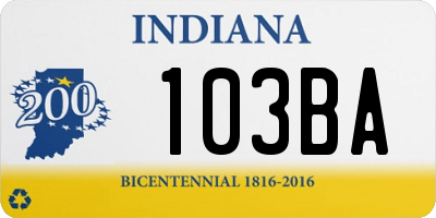 IN license plate 103BA