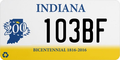 IN license plate 103BF