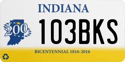 IN license plate 103BKS