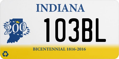 IN license plate 103BL