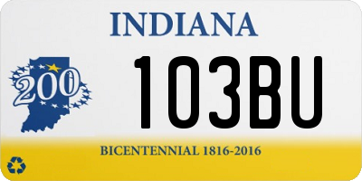 IN license plate 103BU