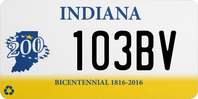 IN license plate 103BV