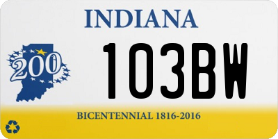 IN license plate 103BW
