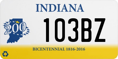 IN license plate 103BZ
