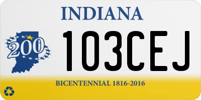 IN license plate 103CEJ