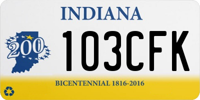 IN license plate 103CFK