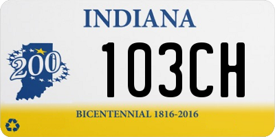 IN license plate 103CH
