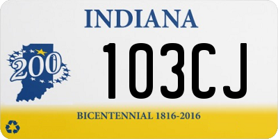 IN license plate 103CJ