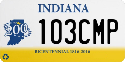 IN license plate 103CMP