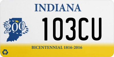 IN license plate 103CU