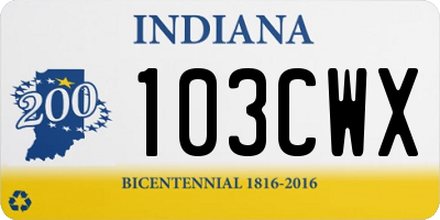 IN license plate 103CWX