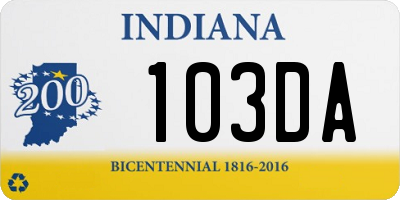 IN license plate 103DA