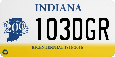 IN license plate 103DGR