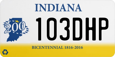 IN license plate 103DHP
