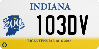 IN license plate 103DV